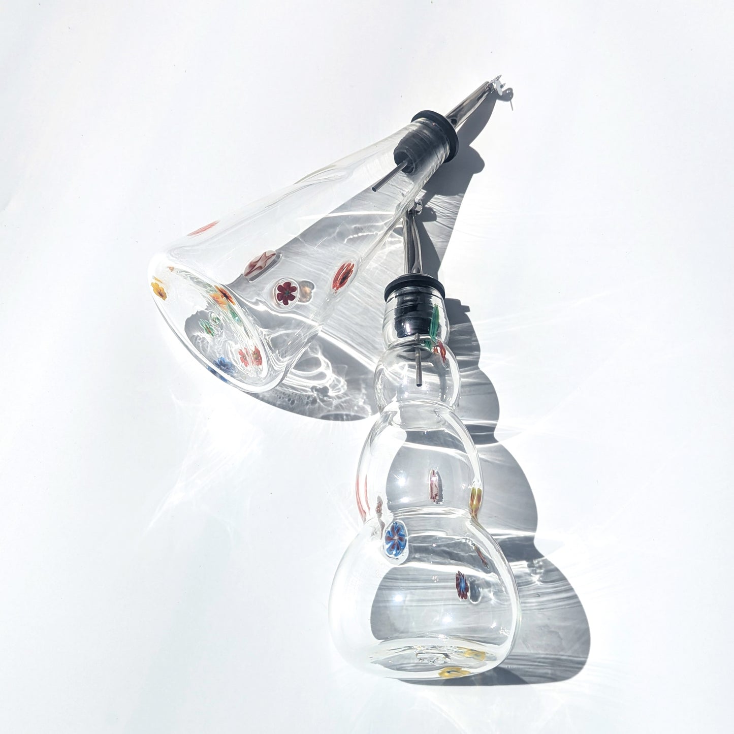 Lauren Hunt Glass. Floral Oil Decanter