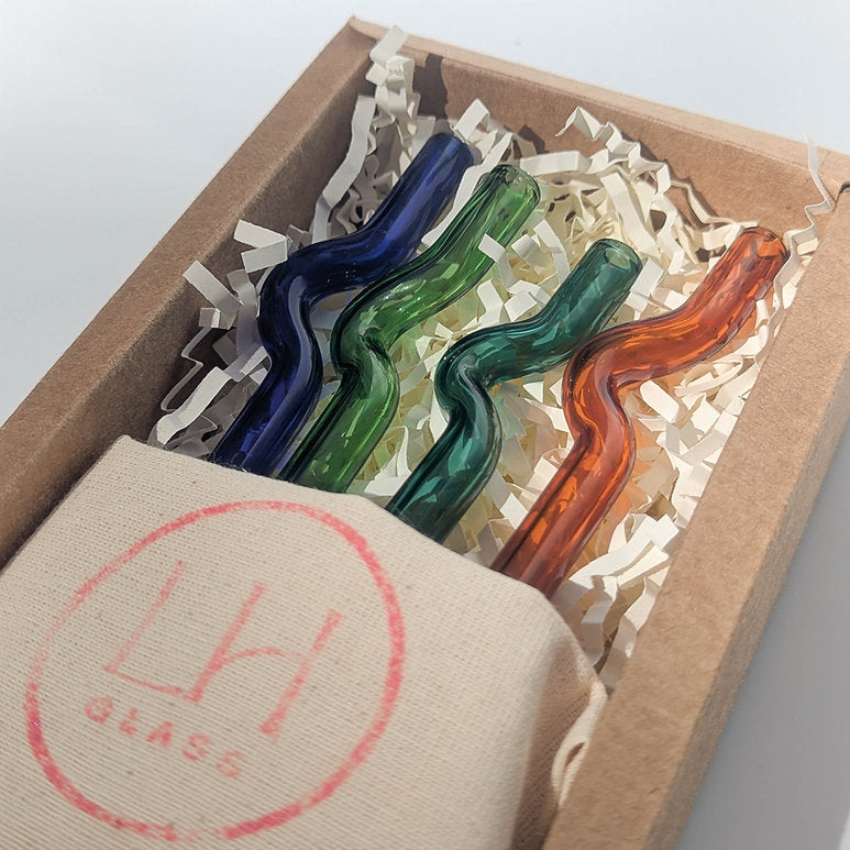 Lauren Hunt Glass. Squiggle Sipper Set