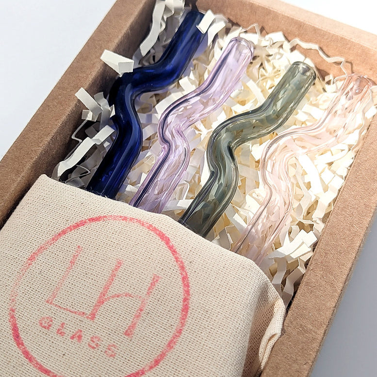 Lauren Hunt Glass. Squiggle Sipper Set