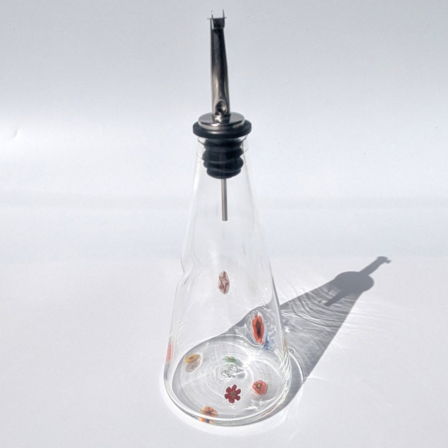 Lauren Hunt Glass. Floral Oil Decanter