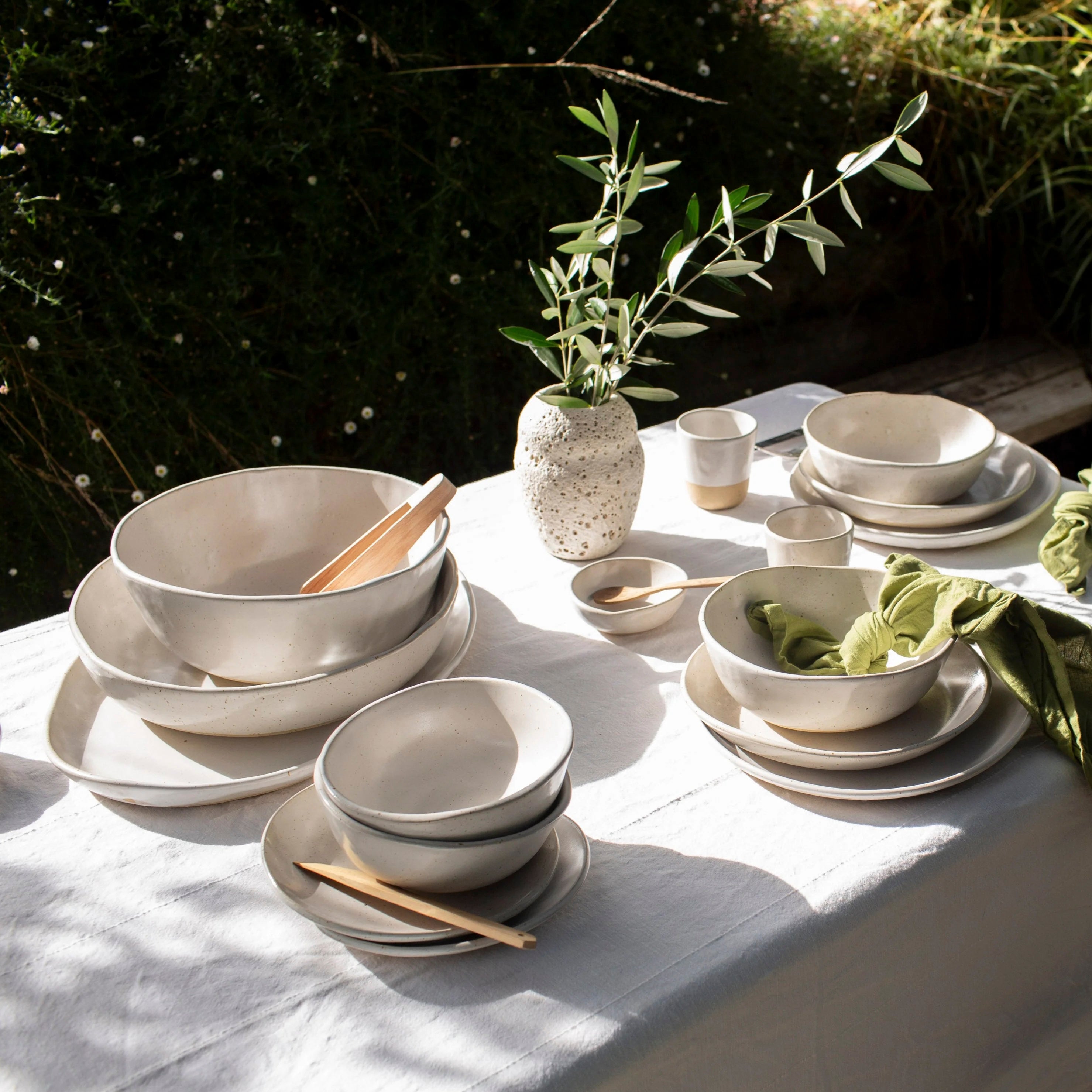 Lil Ceramics. Full Spread Dinner Set Satin White Collective by Box