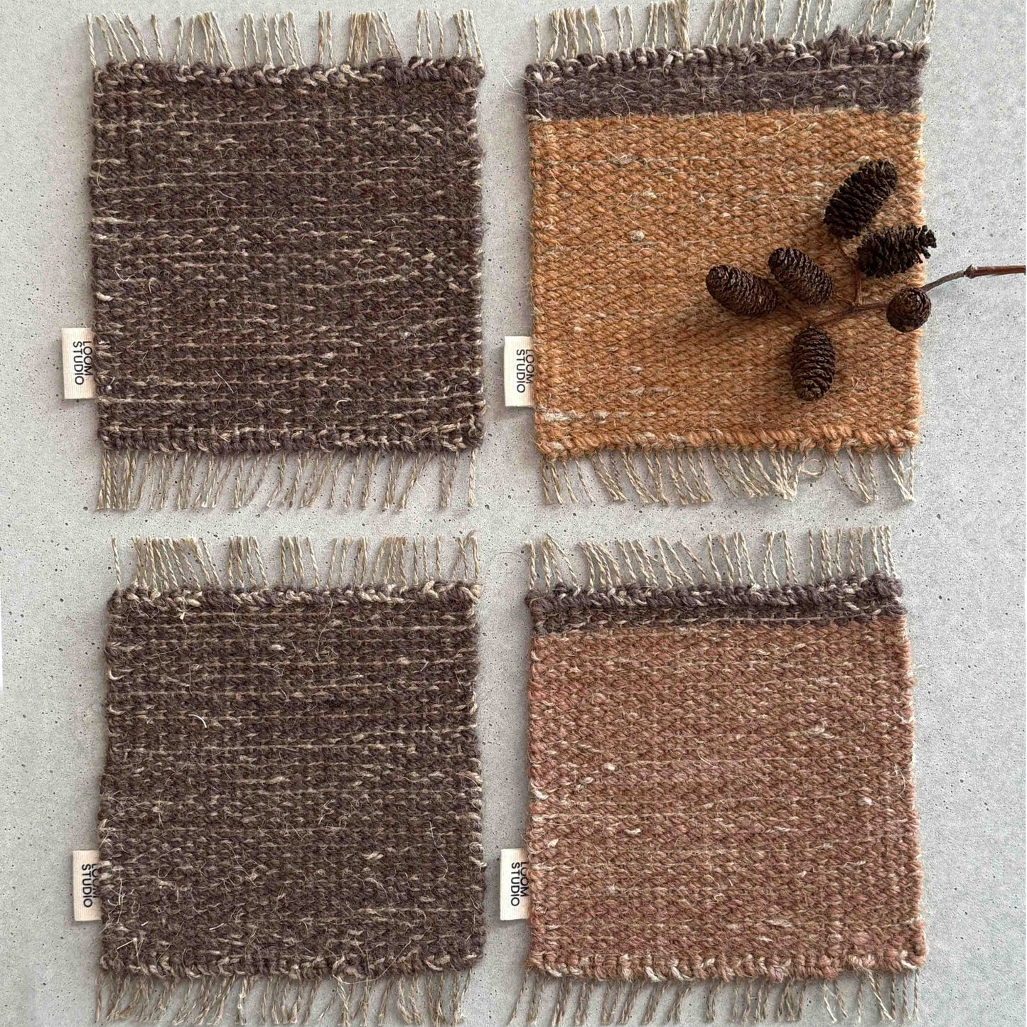 Loom Studio. Amber Linen + Wool Woven Set of 4