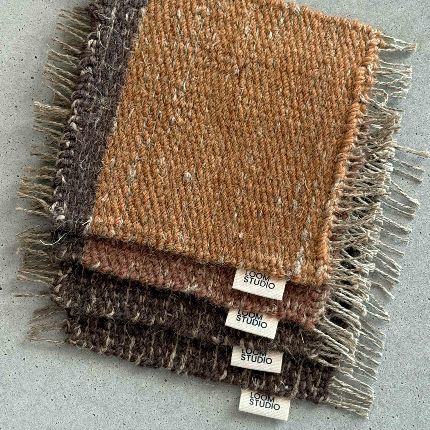 Loom Studio. Amber Linen + Wool Woven Set of 4