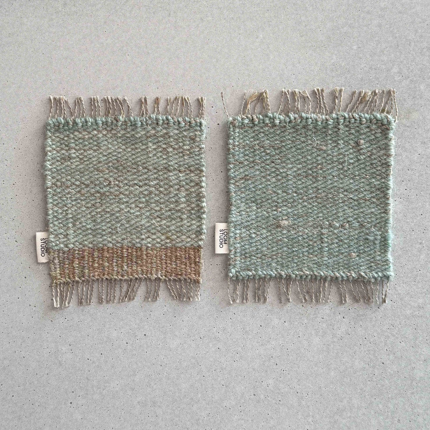 Loom Studio. Indigo Linen + Wool Woven Set of 2