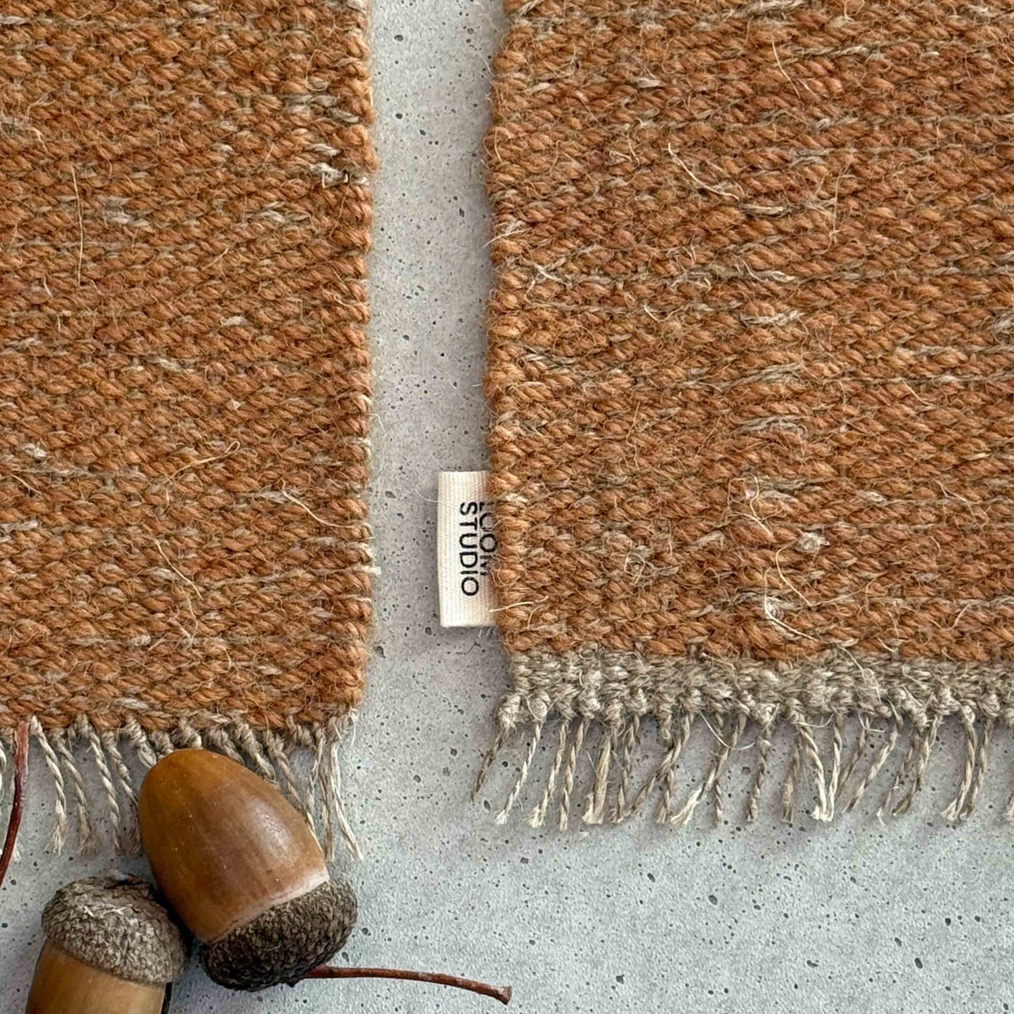 Loom Studio. Toffee Linen + Wool Woven Set of 2