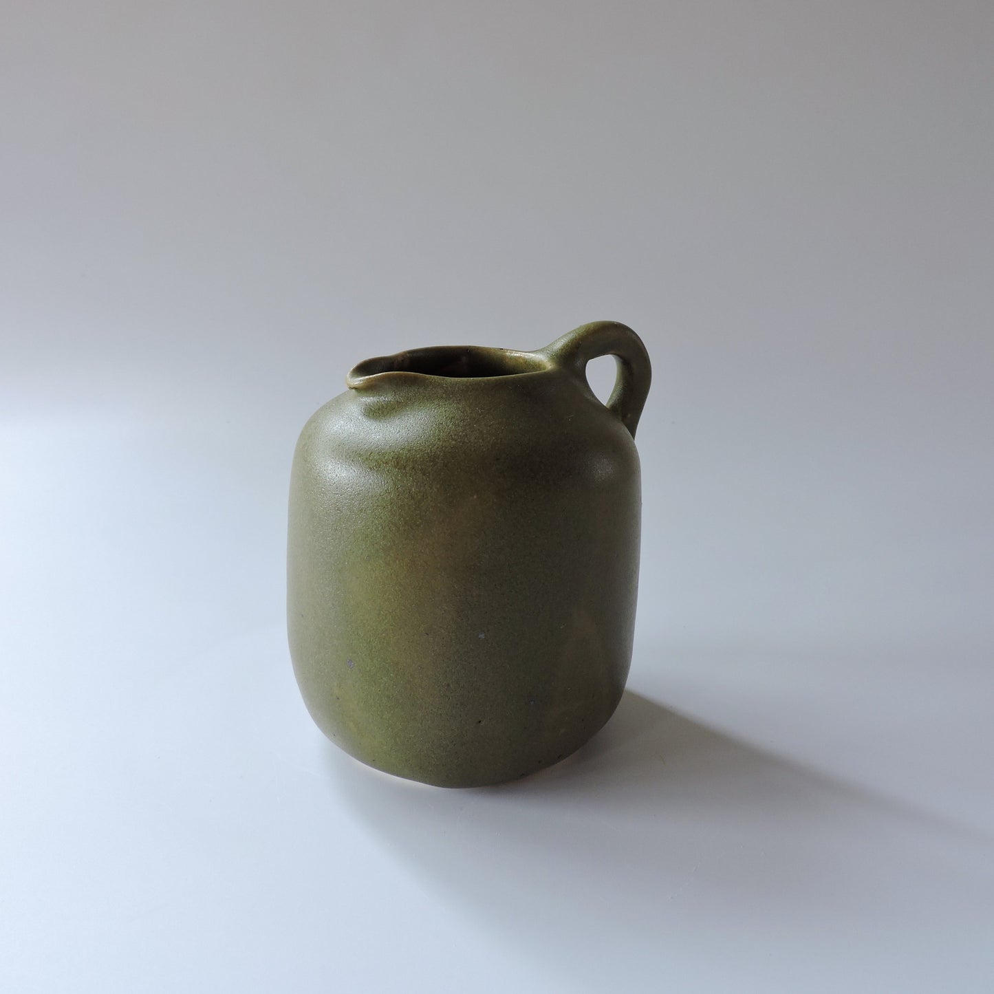 Nadine McConnell Ceramics. Oval Jug - Olive