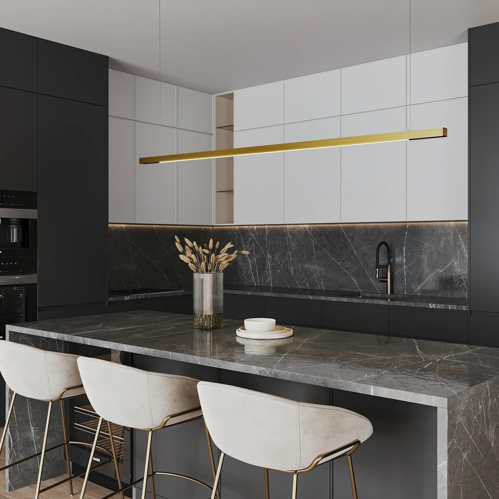 Capsühl Linear LED Linear Pendant | Brushed Brass