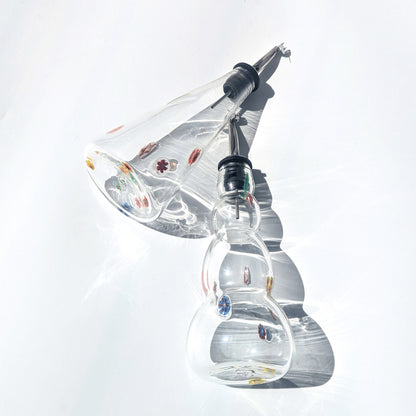 Lauren Hunt Glass. Floral Oil Decanter