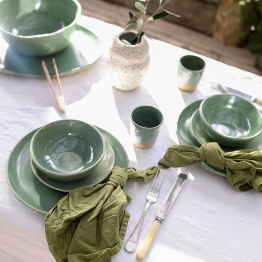Lil Ceramics. Essentials Dinner Set - Sage Green