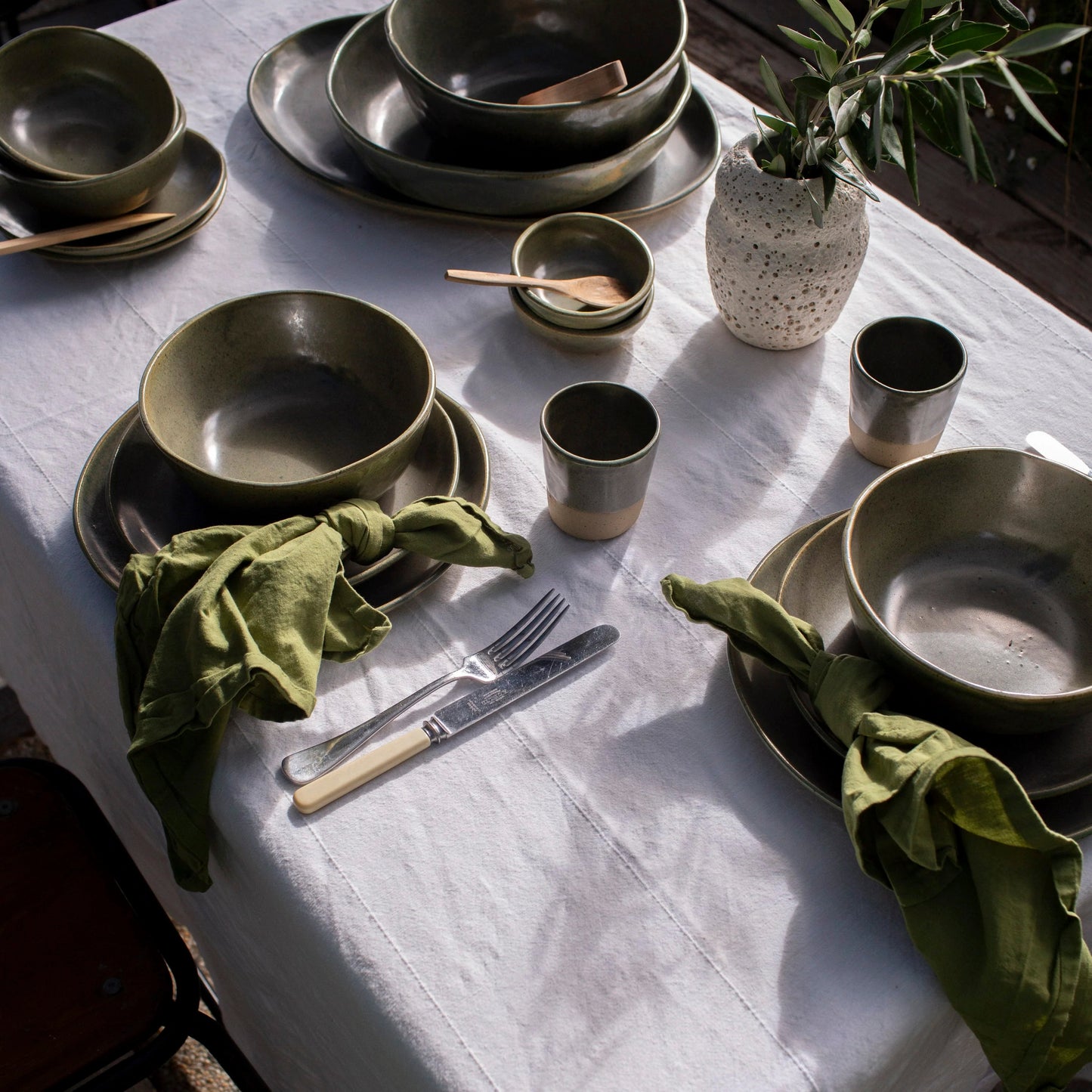 Lil Ceramics. Full Spread Dinner Set - Kelp