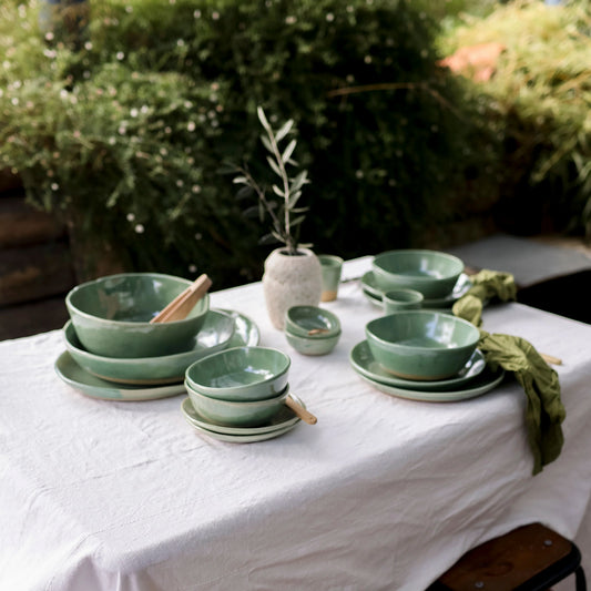 Lil Ceramics. Full Spread Dinner Set - Sage Green