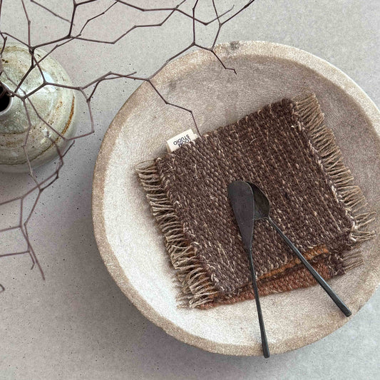 Loom Studio. Amber Linen + Wool Woven Set of 4