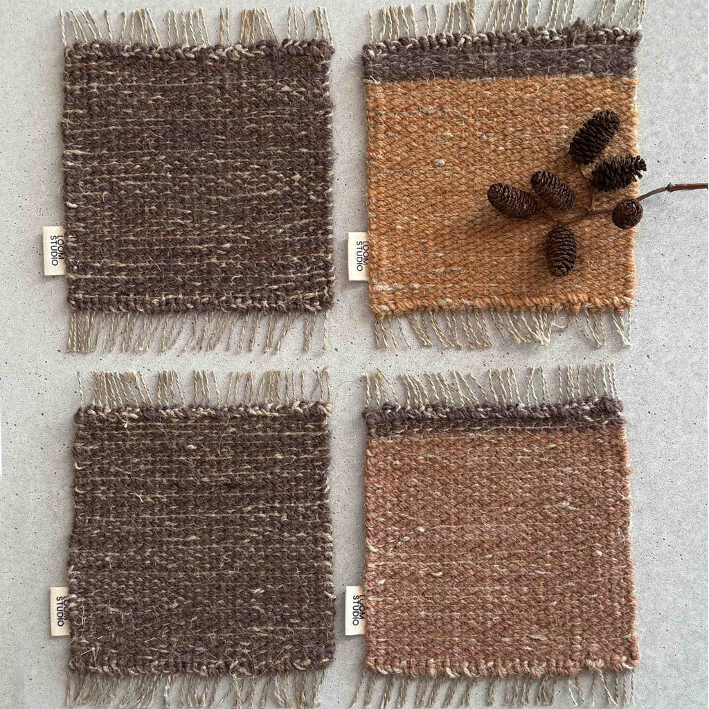 Loom Studio. Amber Linen + Wool Woven Set of 4