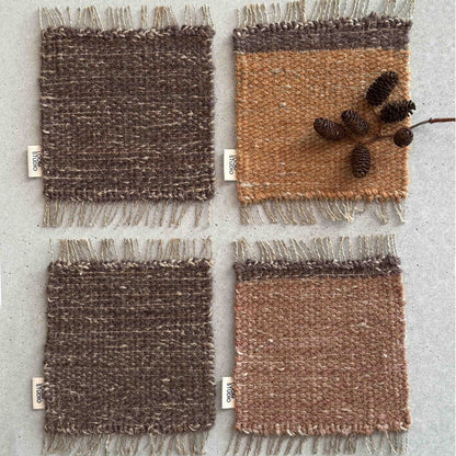 Loom Studio. Amber Linen + Wool Woven Set of 4
