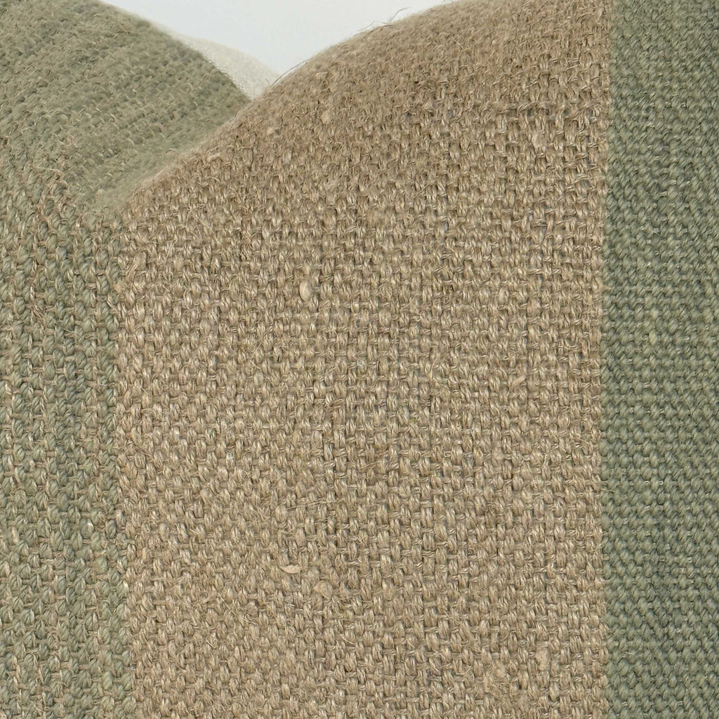 Loom Studio. Handwoven Linen Stripe Teal Cushion 50x35cm