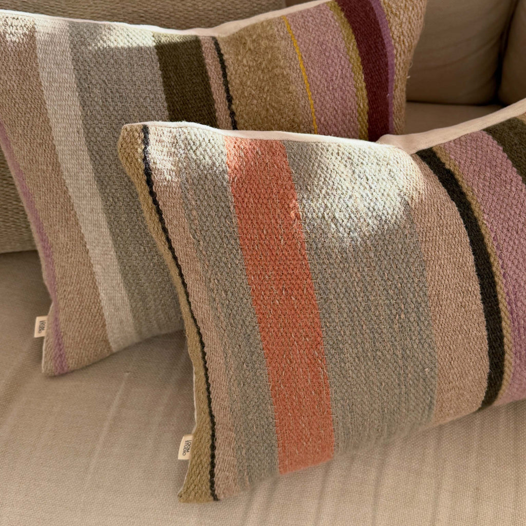 Loom Studio. Handwoven Multi Stripe Cushion 50x35cm