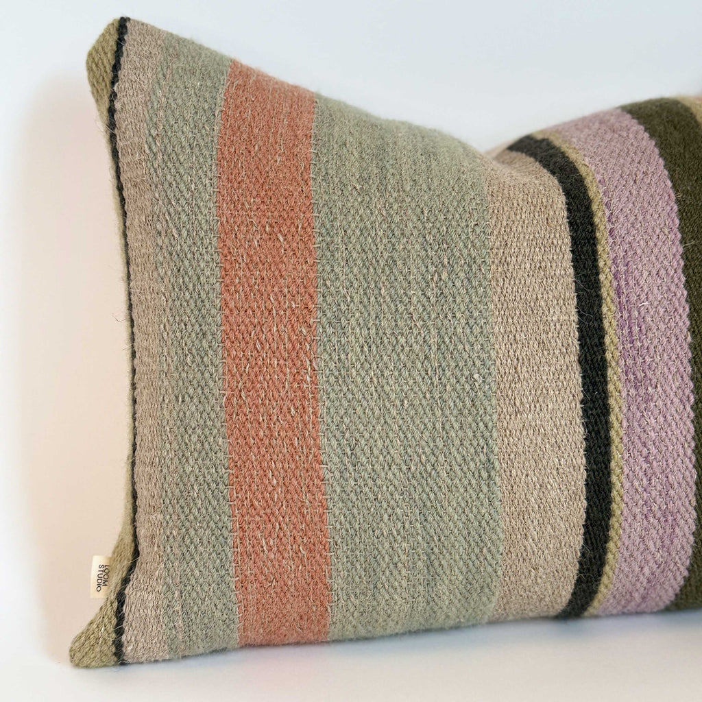 Loom Studio. Handwoven Multi Stripe Cushion 50x35cm