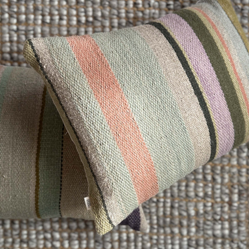 Loom Studio. Handwoven Multi Stripe Cushion 50x35cm