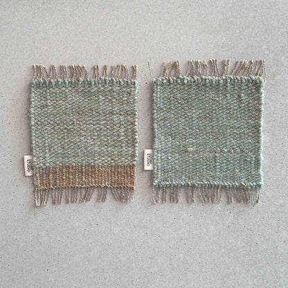 Loom Studio. Indigo Linen + Wool Woven Set of 2