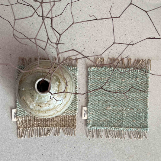 Loom Studio. Indigo Linen + Wool Woven Set of 2