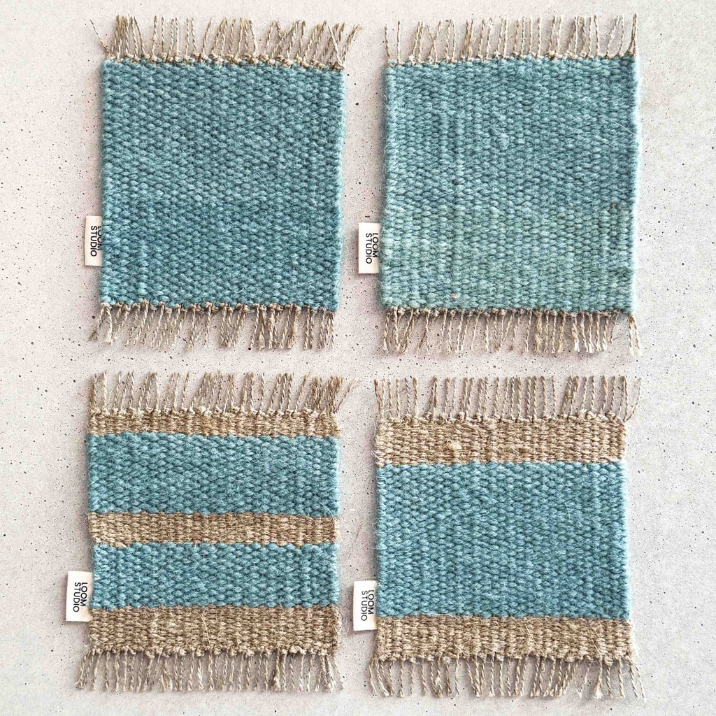 Loom Studio. Indigo Wool + Linen Woven Set of 4