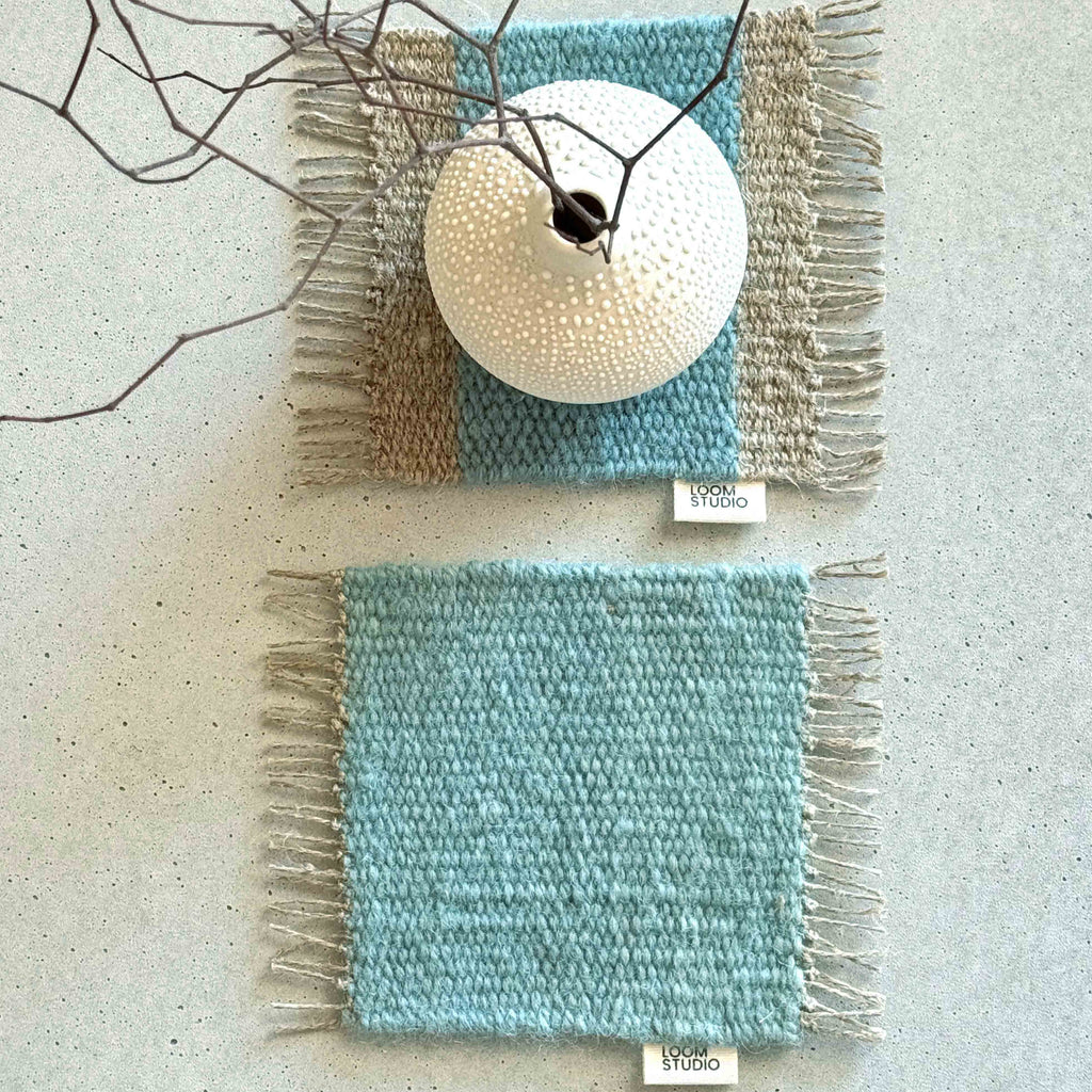 Loom Studio. Indigo Wool + Linen Woven Set of 4