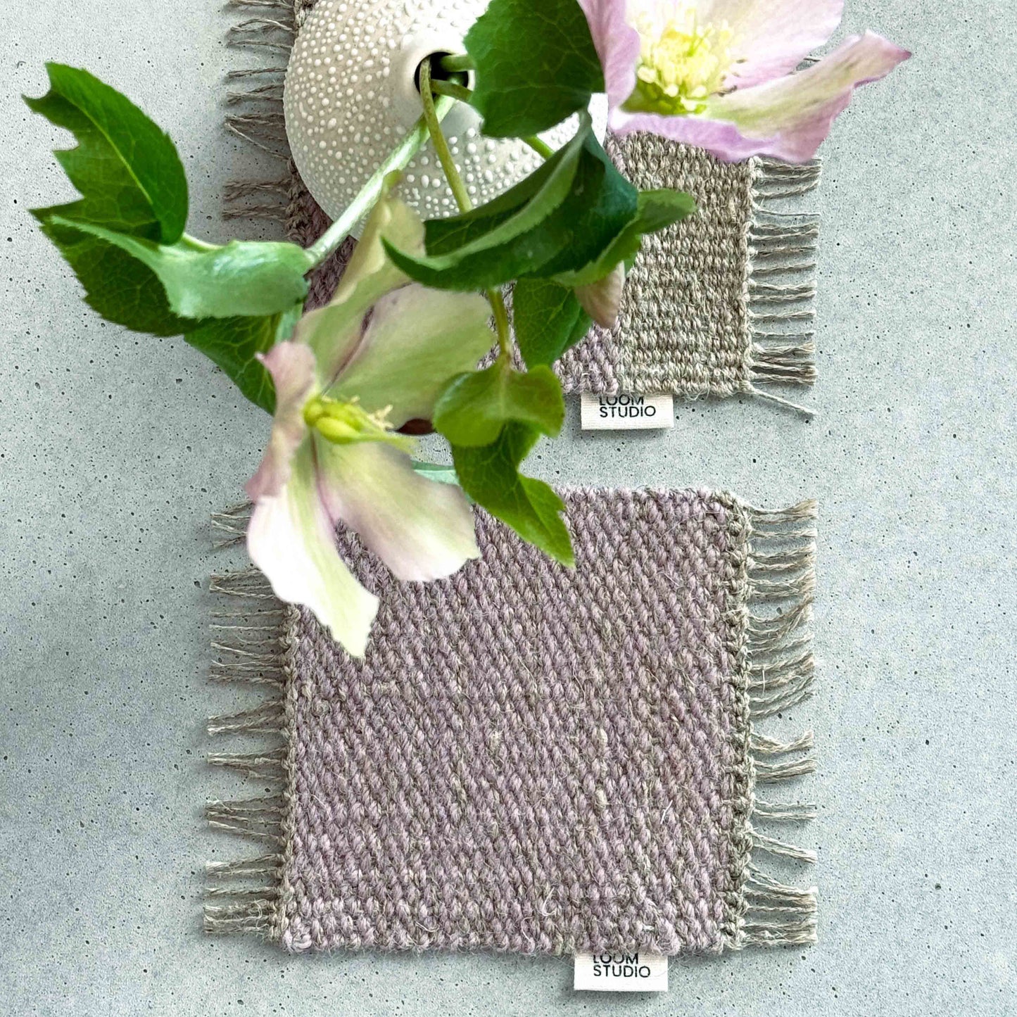 Loom Studio. Lavender Linen + Wool Woven Set of 2