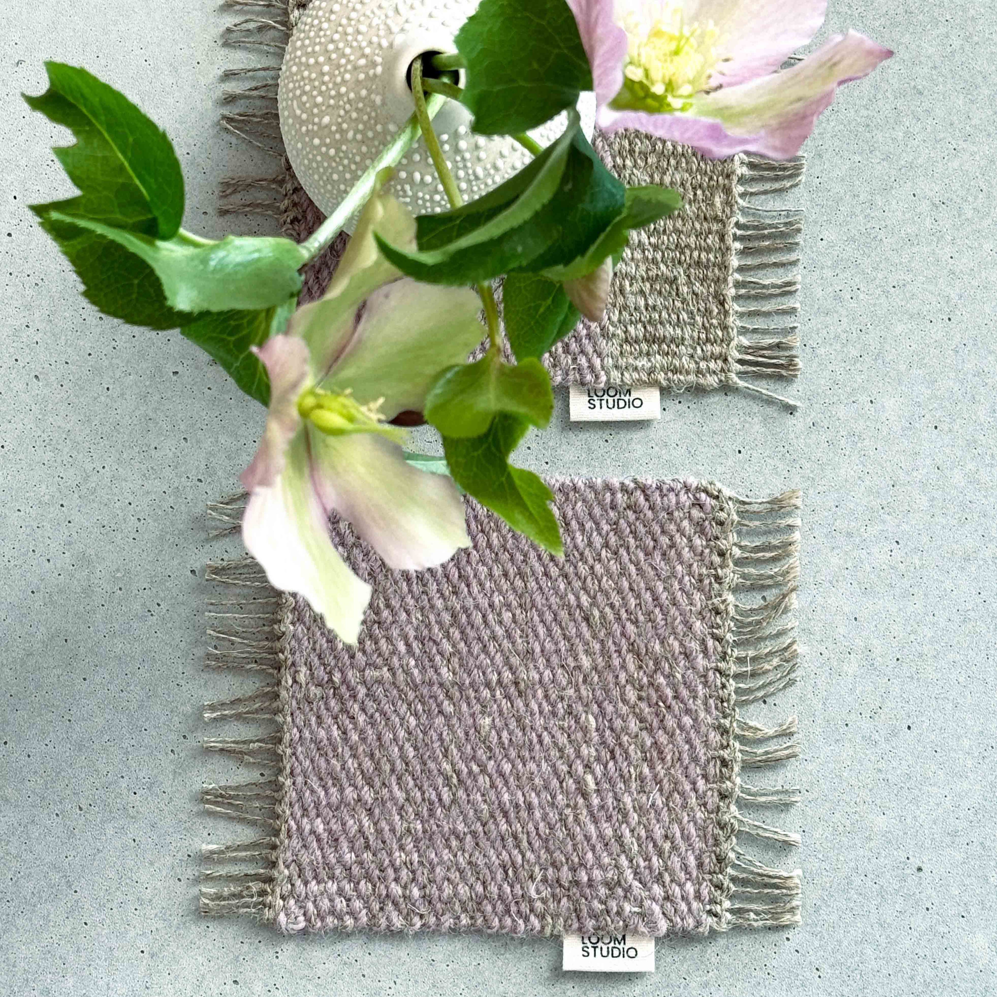 Loom Studio. Lavender Linen + Wool Woven Set of 2
