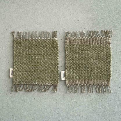 Loom Studio. Sage Green Linen + Wool Woven Set of 2