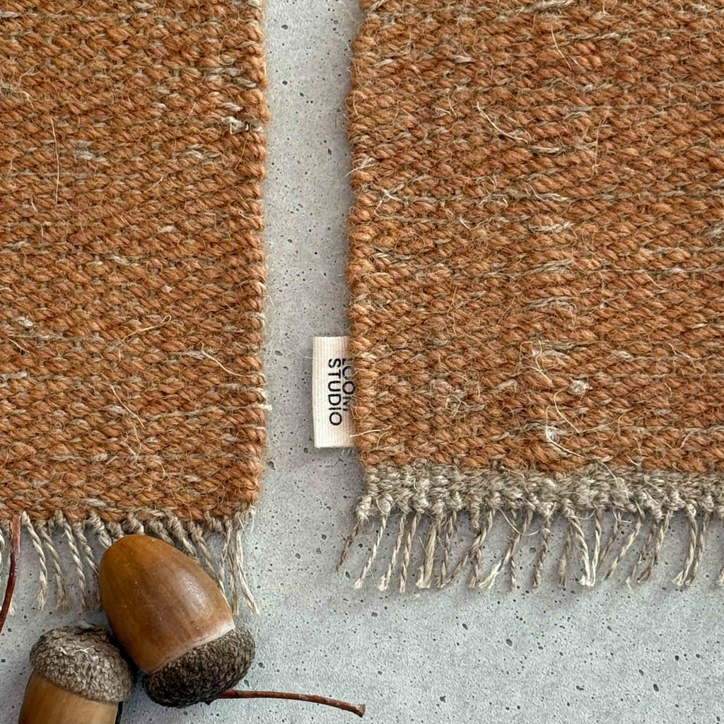 Loom Studio. Toffee Linen + Wool Woven Set of 2