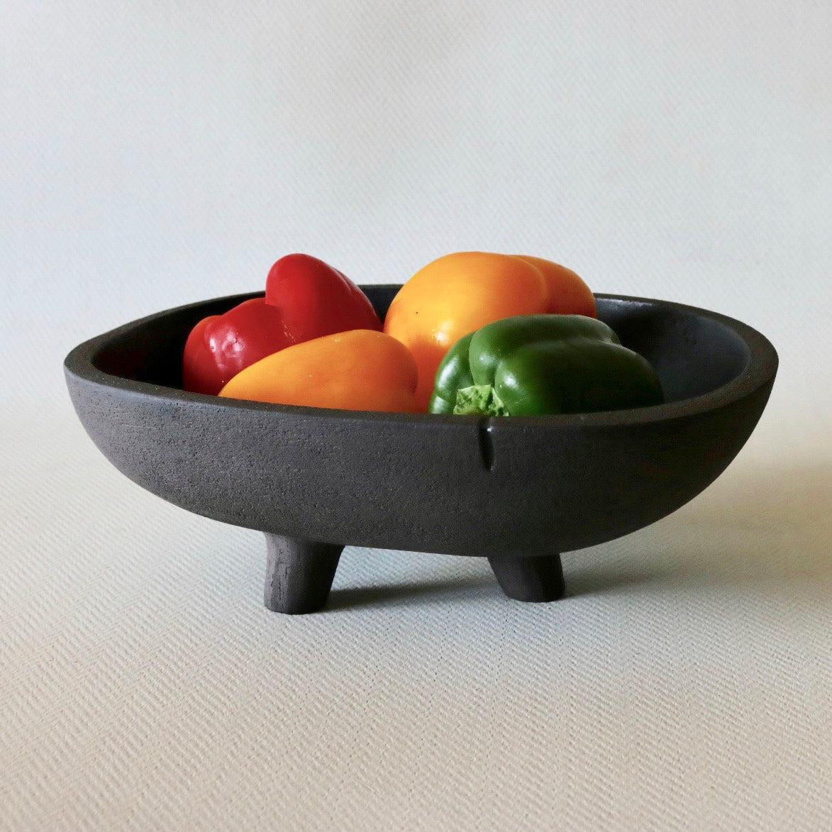 Shaw Road Ceramics. Midi Tri Bowl -  Textured White