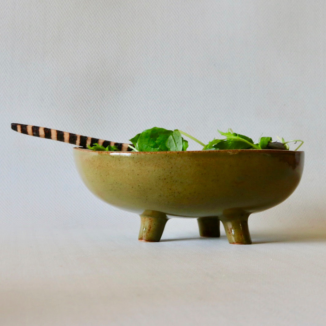 Shaw Road Ceramics. Midi Tri Bowl -  Textured White