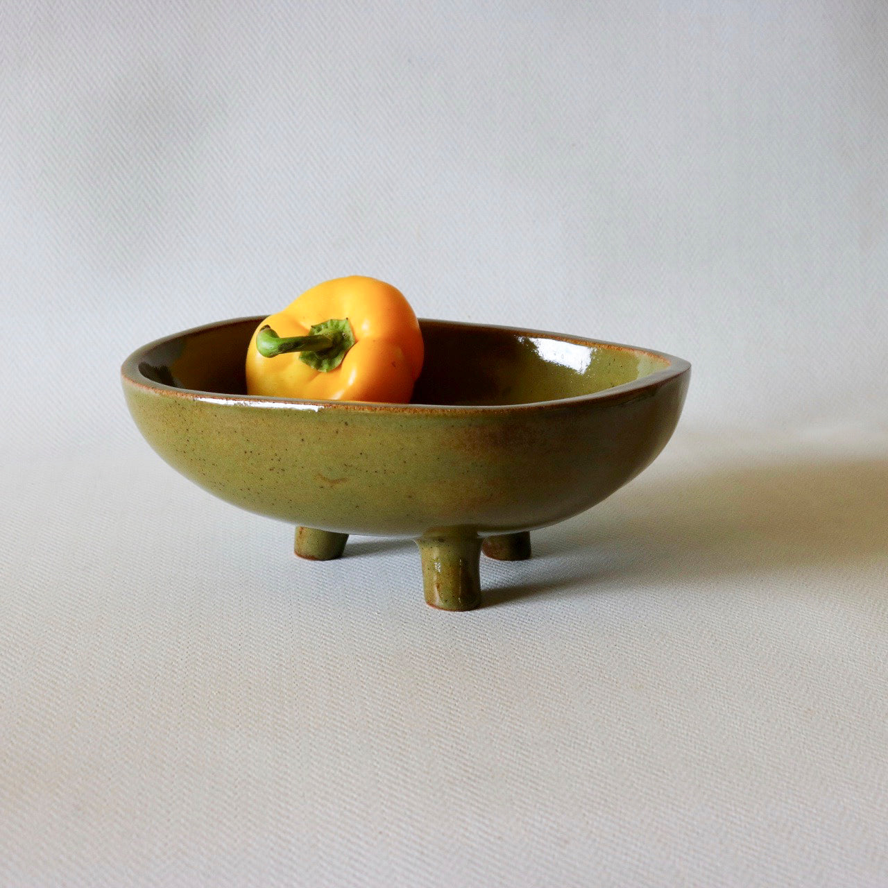 Shaw Road Ceramics. Midi Tri Bowl -  Textured White