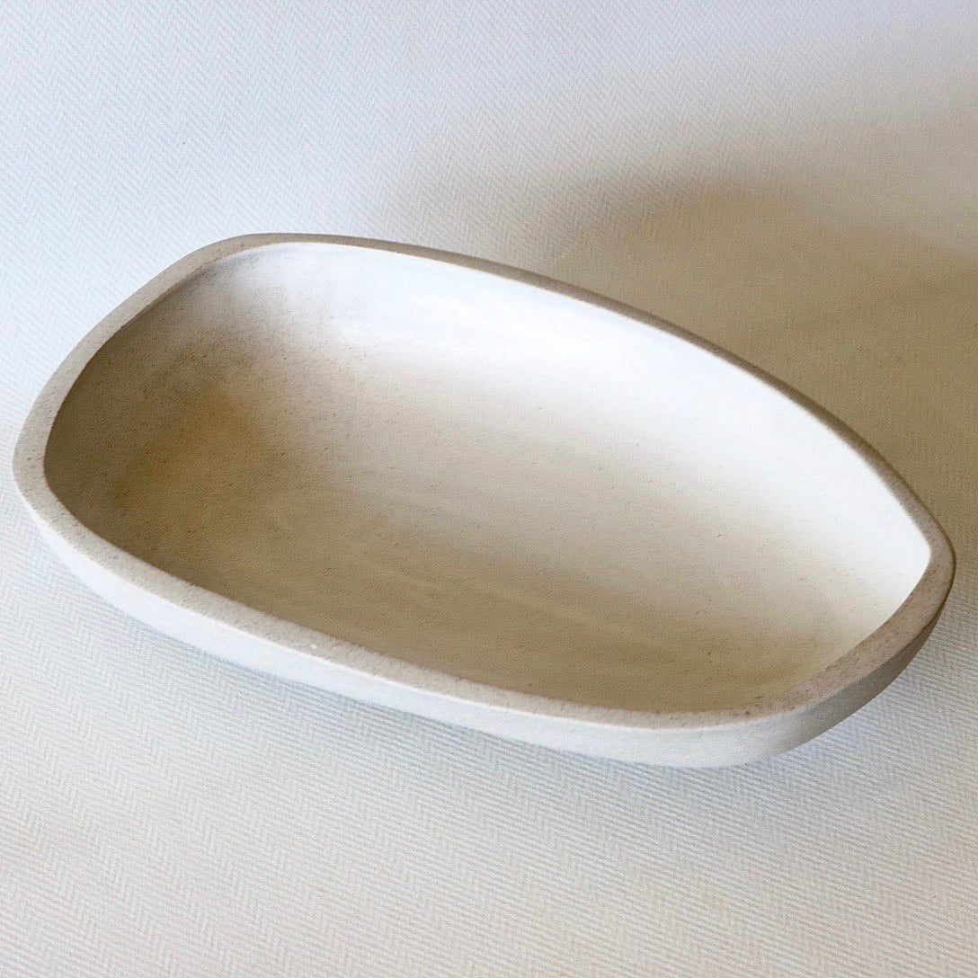 Shaw Road Ceramics. 'Finding The Balance' Presentation Bowl - Pebble Grey / White