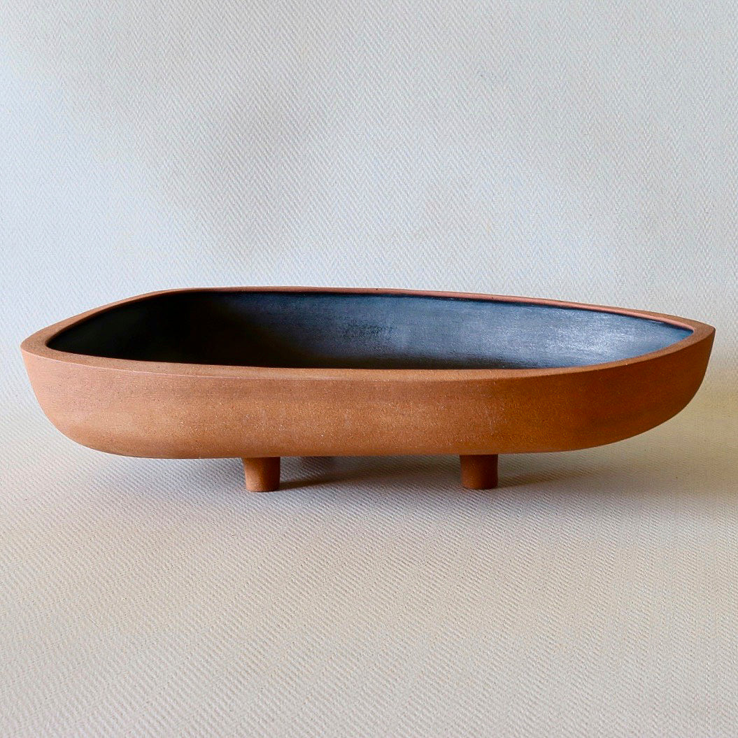 Shaw Road Ceramics. 'Finding The Balance' Presentation Bowl - Terracotta / Black