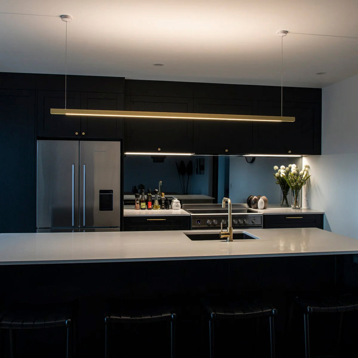 Social Light - L.I.M. LED Linear Pendant | Brushed Brass