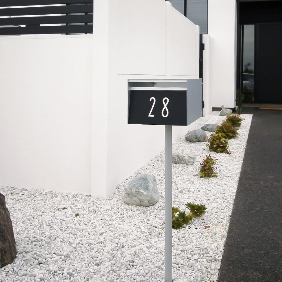 Box Design. Letterbox Pole - White