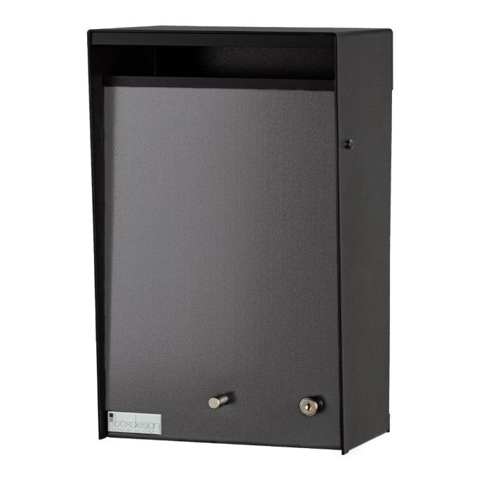 Box Design. Wall Mounted Letterbox - Black casing