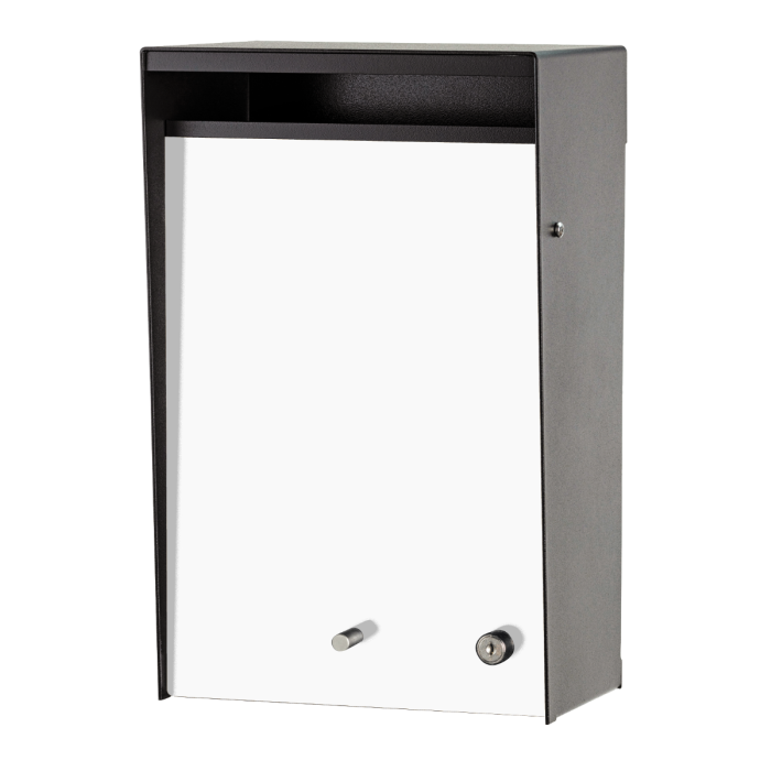 Box Design. Wall Mounted Letterbox - Black casing