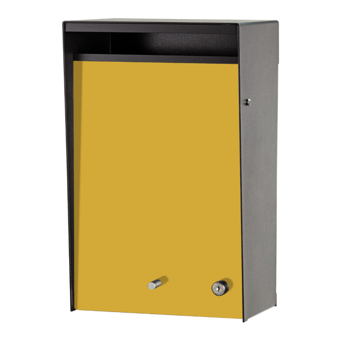 Box Design. Wall Mounted Letterbox - Black casing