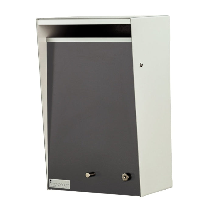 Box Design. Wall Mounted Letterbox - Silver Pearl casing