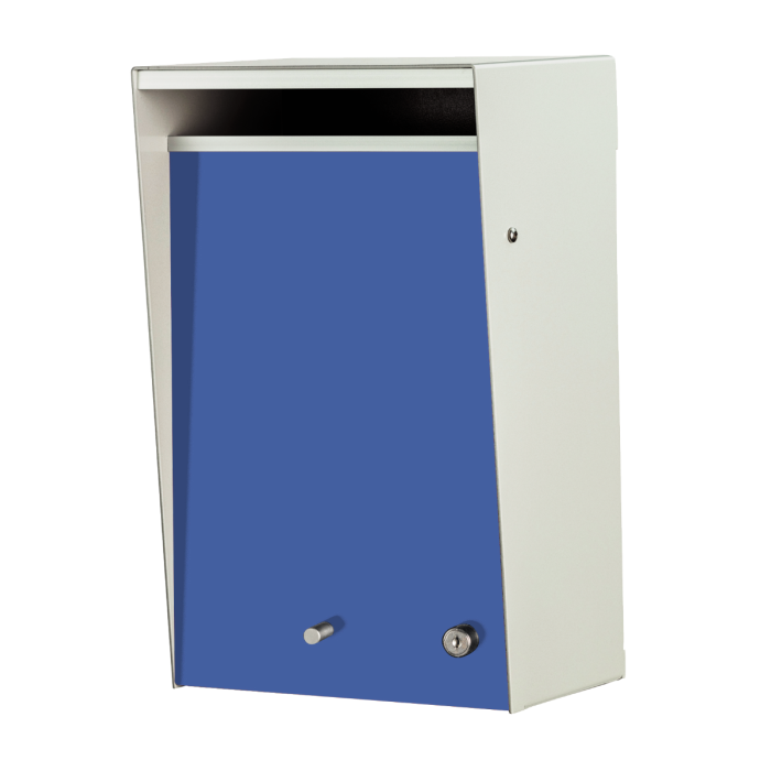 Box Design. Wall Mounted Letterbox - Silver Pearl casing