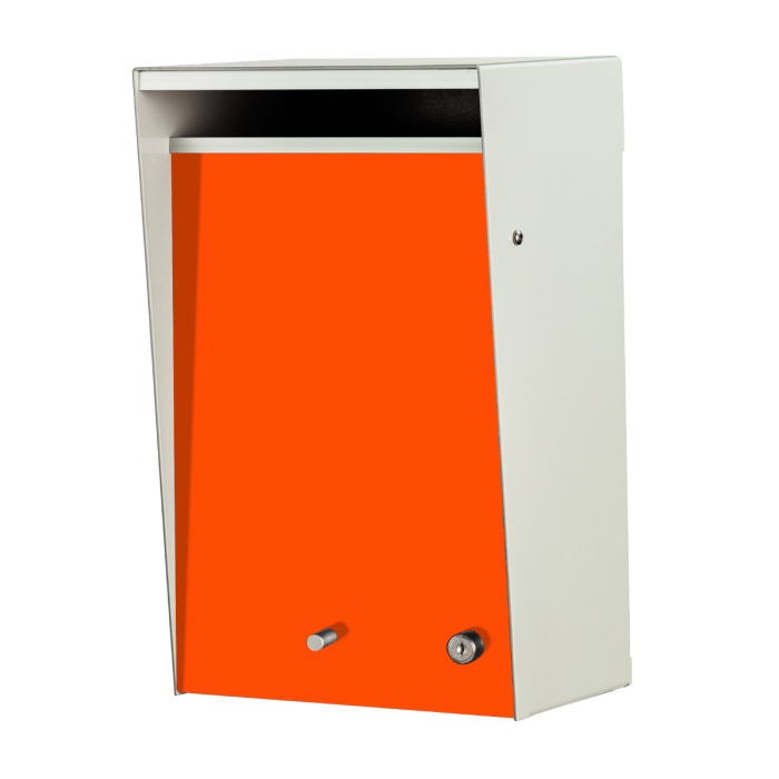 Box Design. Wall Mounted Letterbox - Silver Pearl casing