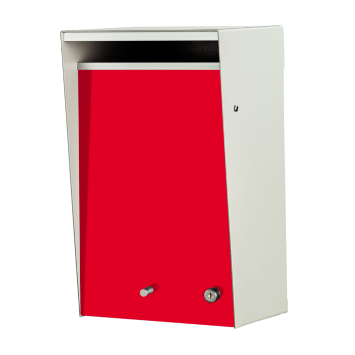 Box Design. Wall Mounted Letterbox - Silver Pearl casing