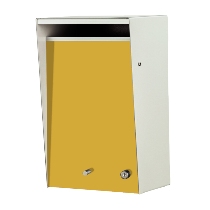 Box Design. Wall Mounted Letterbox - Silver Pearl casing