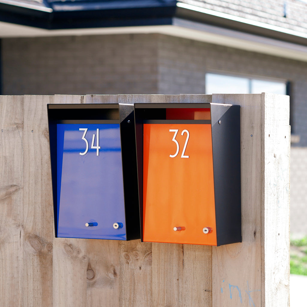 Box Design. Wall Mounted Letterbox - Black casing