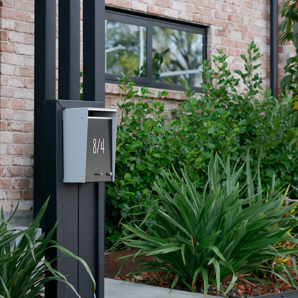 Box Design. Wall Mounted Letterbox - Silver Pearl casing