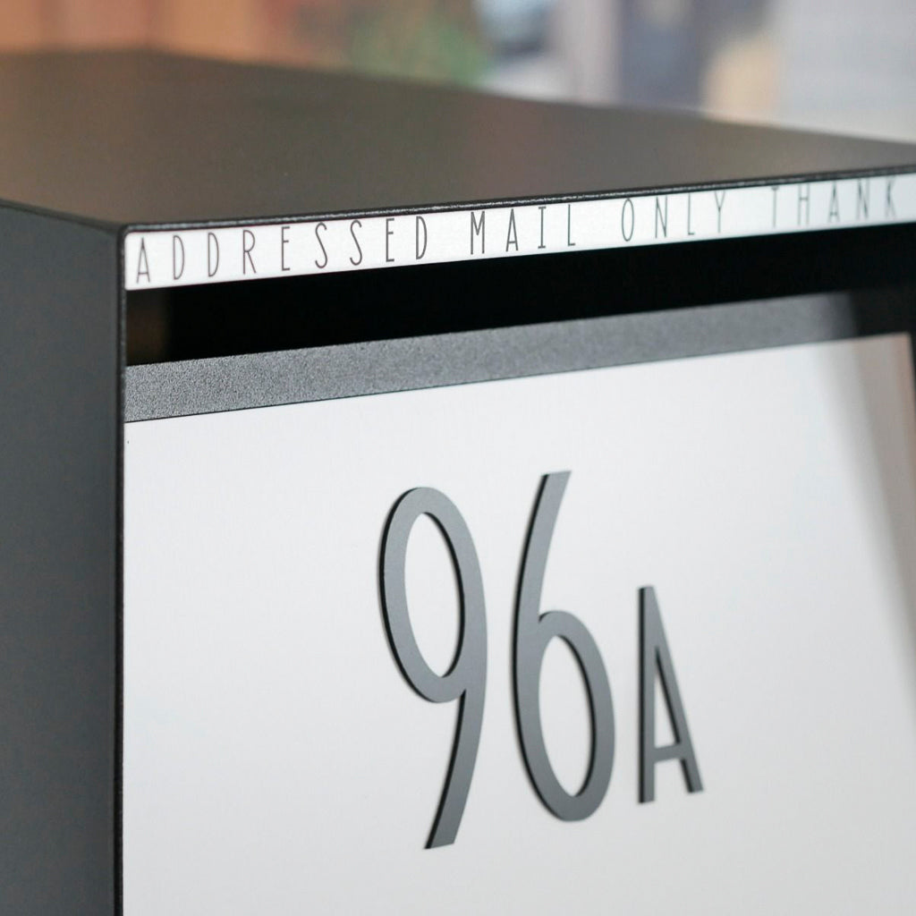 Box Design. Addressed Mail Only Sign