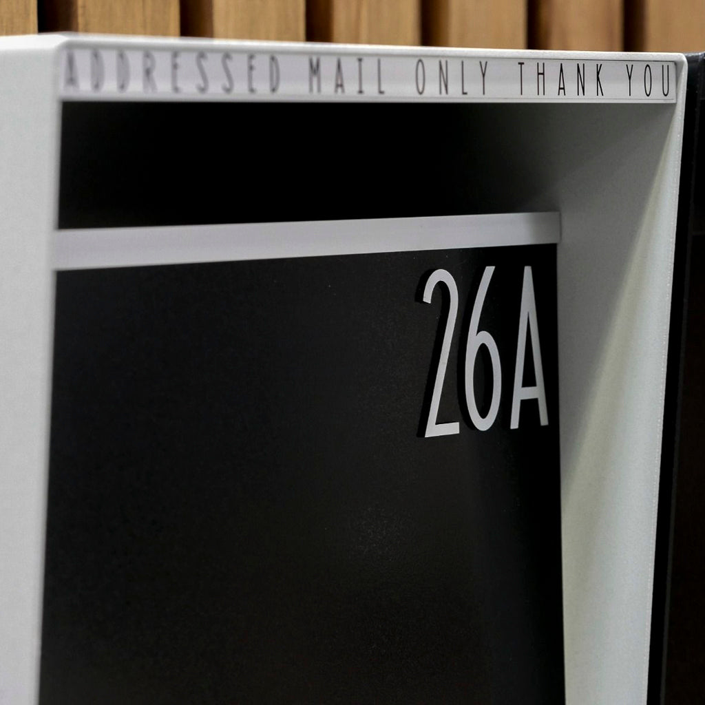 Box Design. Addressed Mail Only Sign