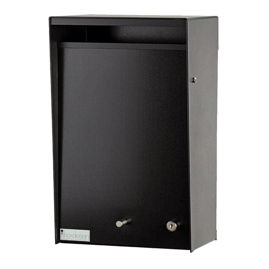 Box Design. Wall Mounted Letterbox - Black casing